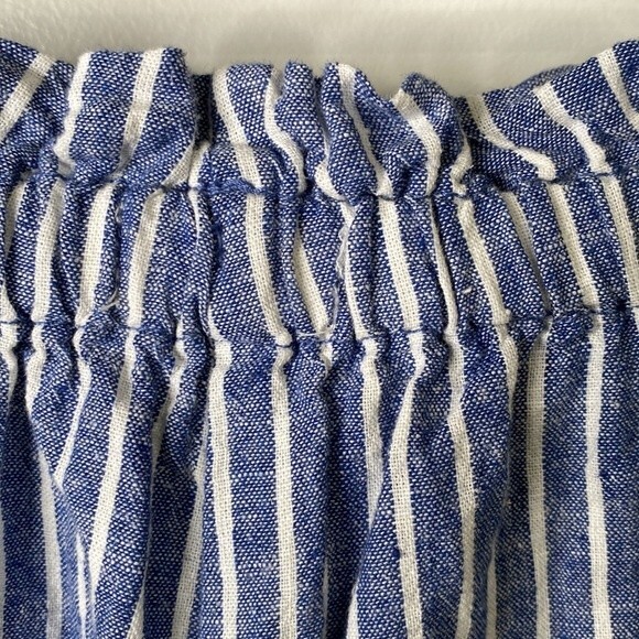Beachlunchlounge Giavanna Stripe Linen Cotton Tie Pull On Beach Pants Cerulean - Picture 8 of 15